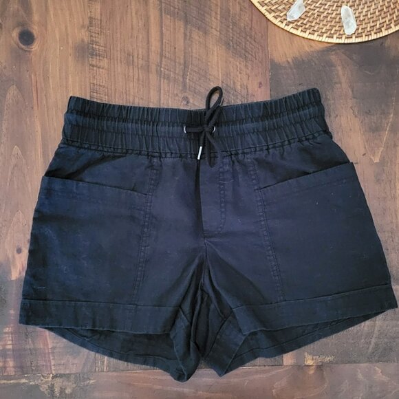 Athleta Pants - Athleta Cabo 100% Linen Shorts - Black - 6